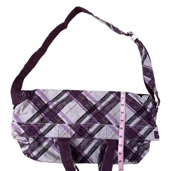 Thirty One ~ Purple Plaid Retro Metro Foldover Bag ~ convertible bag ~ multi use - Picture 8 of 10